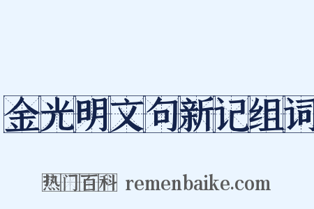 金光明文句新记组词是什么意思的图片